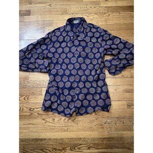 Vintage 70s/80s Palacio Vibrant Men's Thin Material Medium Slim Button Up Disco